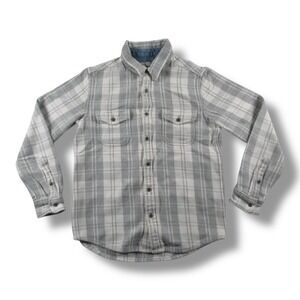 OUTERKNOWN Large Heavy‎ Plaid Blanket Shirt Long Sleeve Button Down Organic